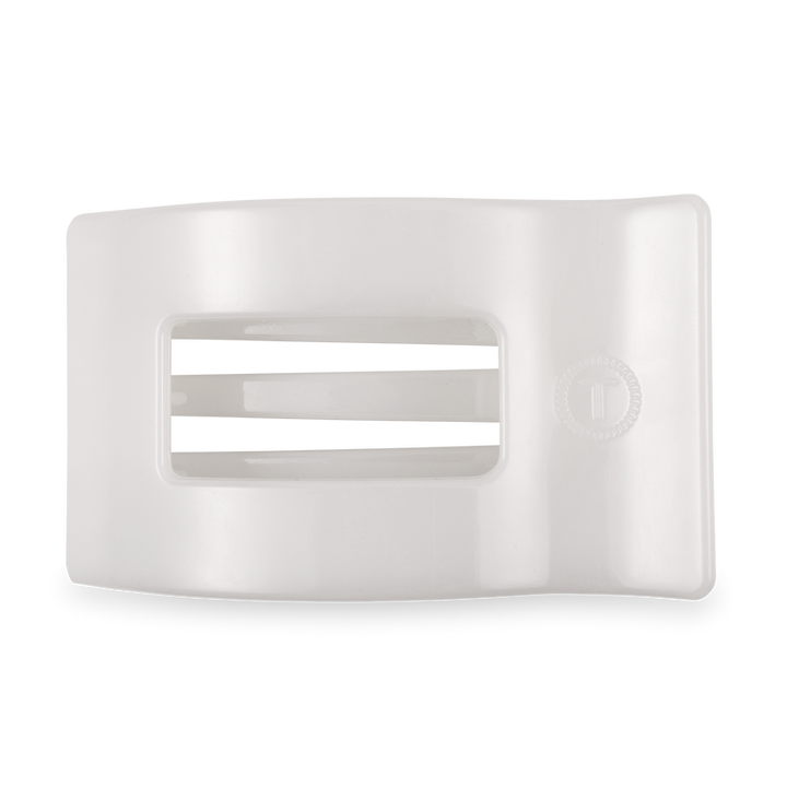 Large Flat Rectangle Hair Clip | Coconut White