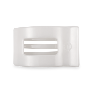 Medium Flat Rectangle Hair Clip | Coconut White