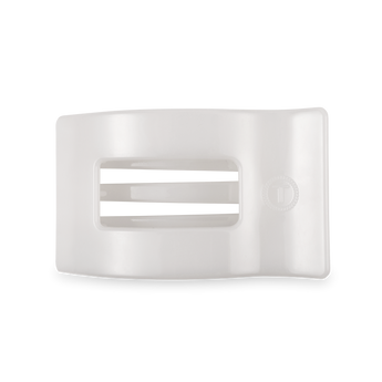 Medium Flat Rectangle Hair Clip | Coconut White