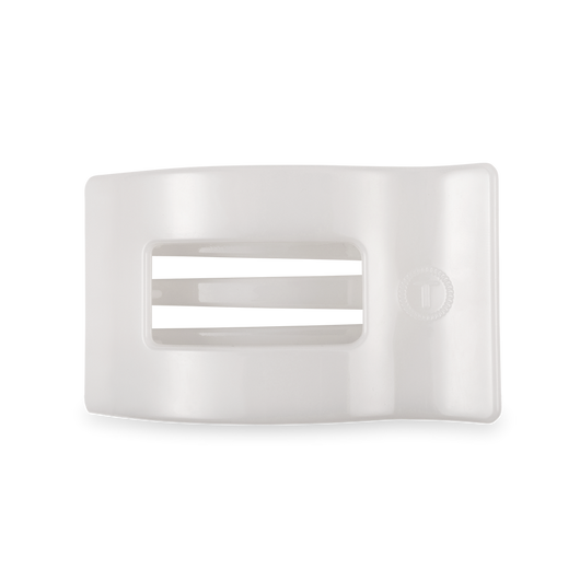 Medium Flat Rectangle Hair Clip | Coconut White
