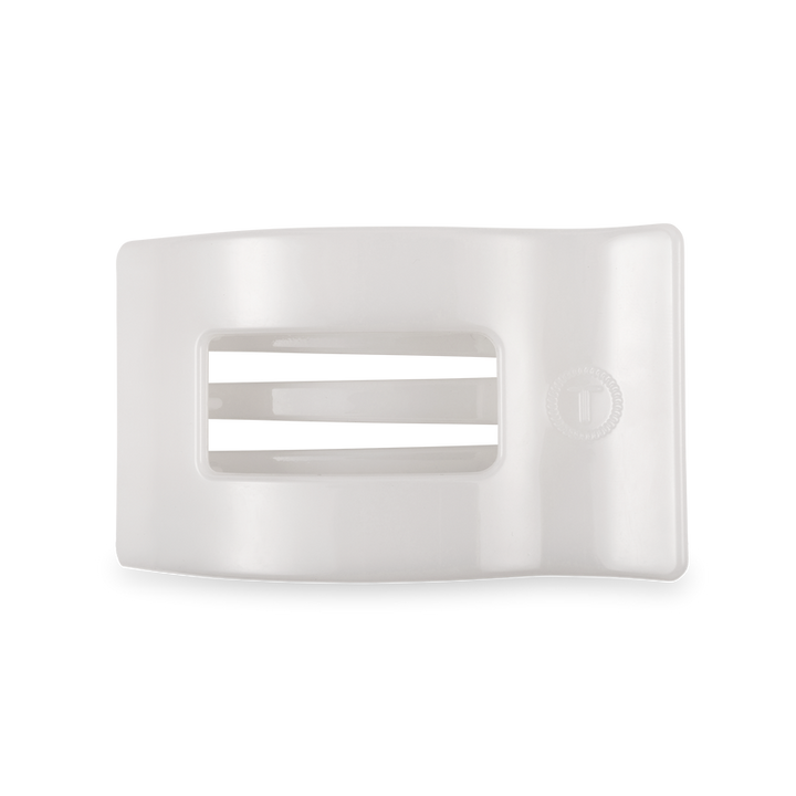 Medium Flat Rectangle Hair Clip | Coconut White