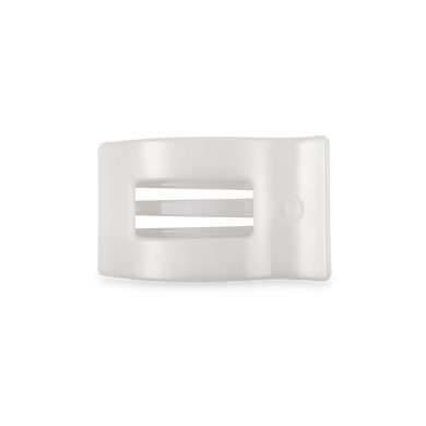 Small Flat Rectangle Hair Clip | Coconut White