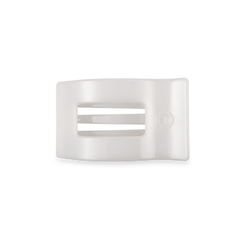 Small Flat Rectangle Hair Clip | Coconut White