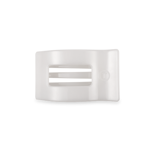 Small Flat Rectangle Hair Clip | Coconut White