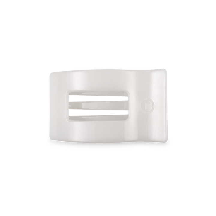 Small Flat Rectangle Hair Clip | Coconut White