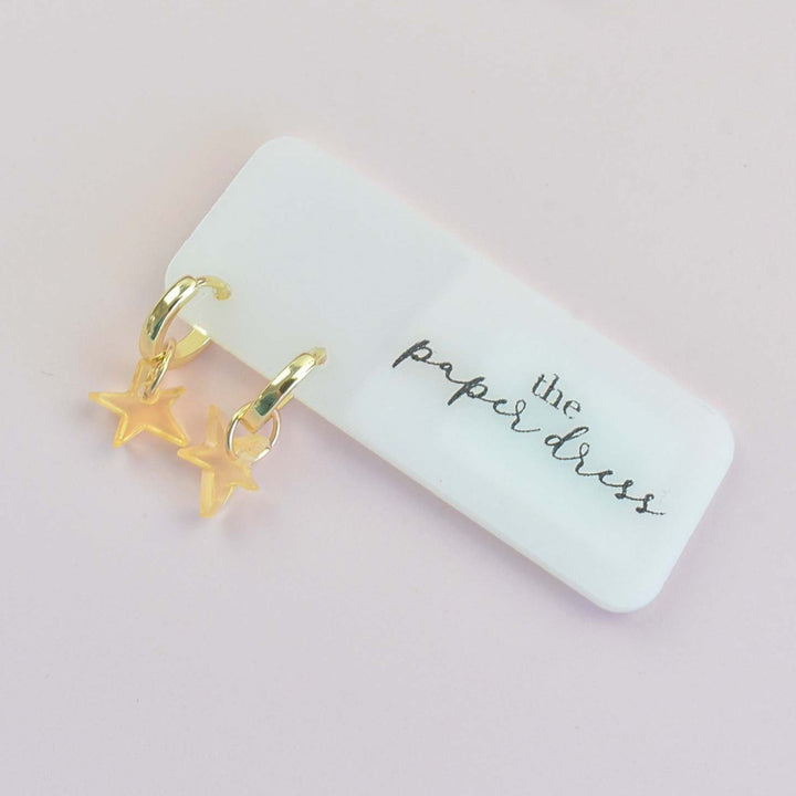 Star Charm Hoops | Gold