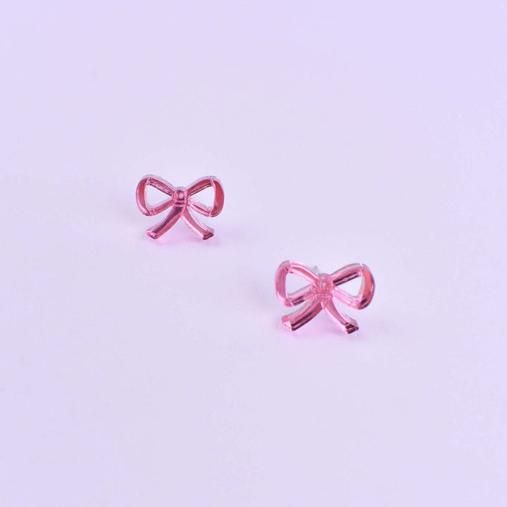 Mini Bow Studs | Pink