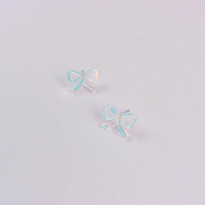 Mini Bow Studs | Iridescent