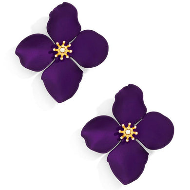 Greta Metallic Earrings | Purple