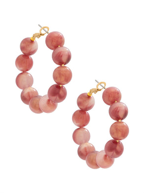 Iris Beaded Hoops | Berry