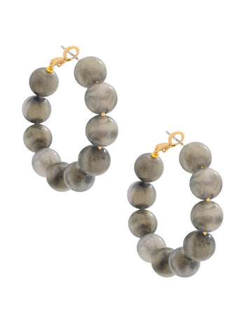 Iris Beaded Hoops | Gray