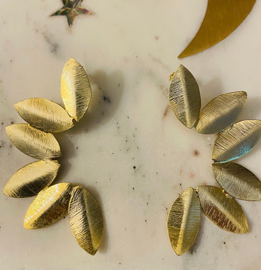 Gold Leaves Statement Earrings