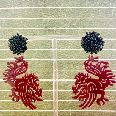 Gamecock Acrylic Earrings