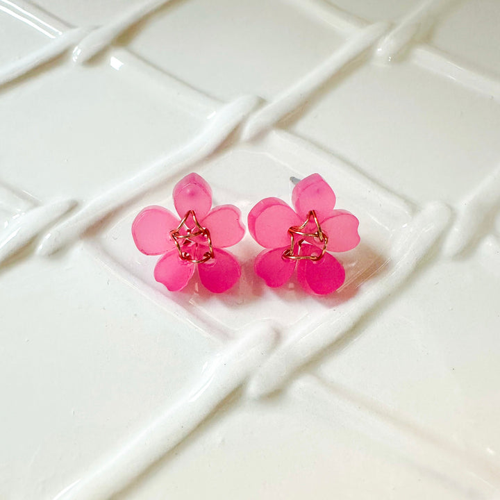 Blossom Mini Studs | Hot Pink