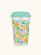 Floral Rush Glass Coffee Tumbler