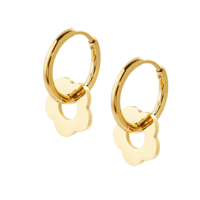 Flower Hoop Earrings