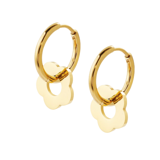 Flower Hoop Earrings