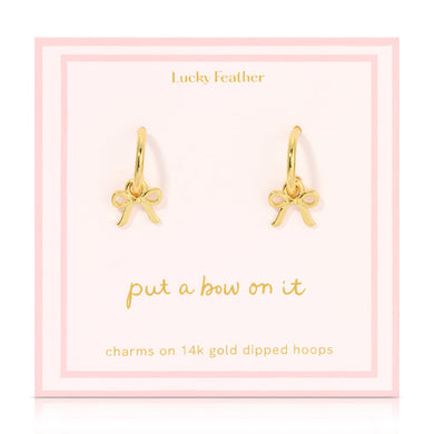 Beautiful Bows Charm Hoops