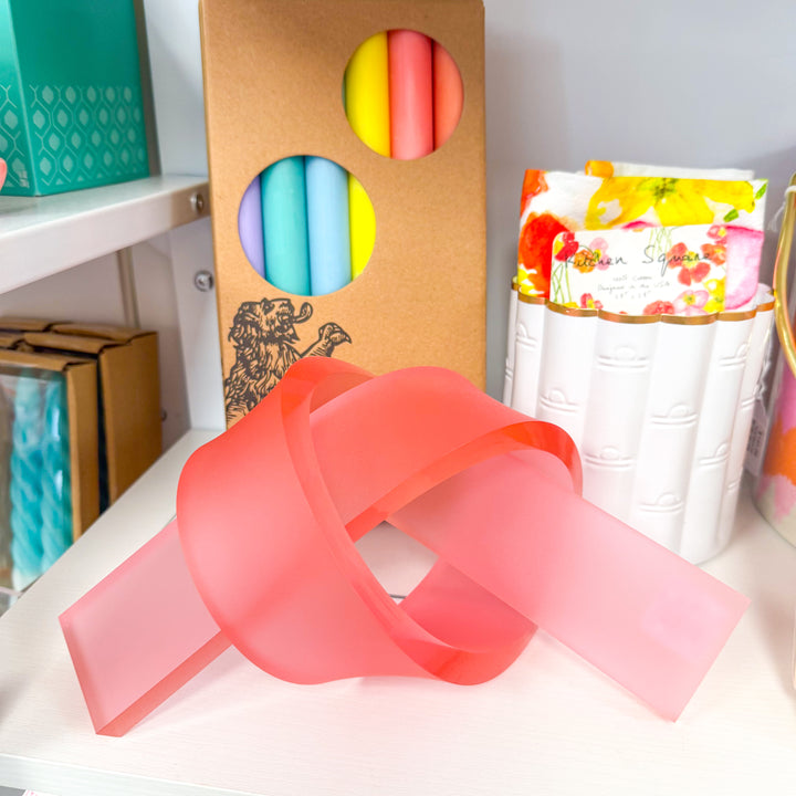 Large Acrylic Love Knot | Frosted Coral Pink