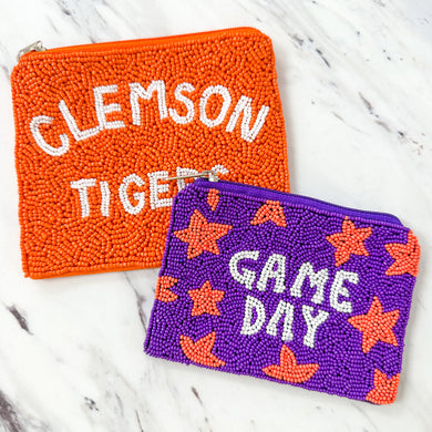 Gameday Beaded Pouch | Clemson