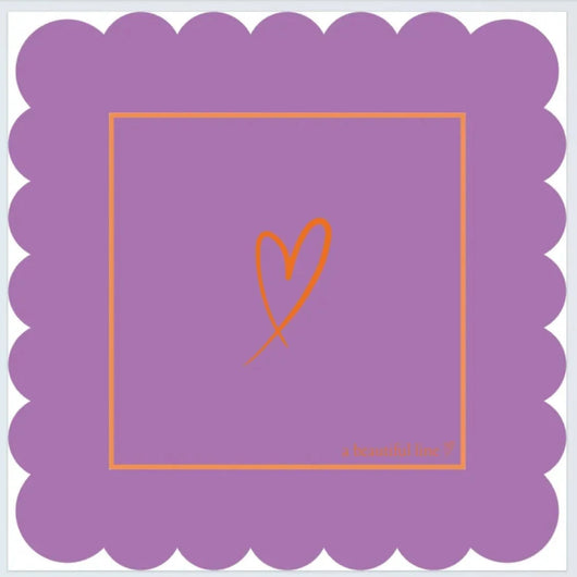 Scalloped Mahjong Mat | Orange + Purple