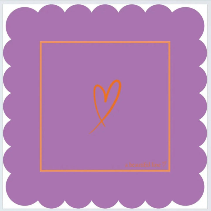 Scalloped Mahjong Mat | Orange + Purple