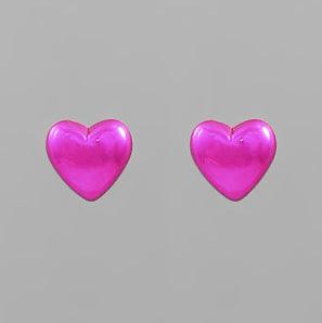 Heart Earrings | Fuchsia