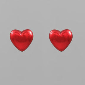 Heart Earrings | Red