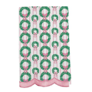 Rosy Wreaths Tea Towel