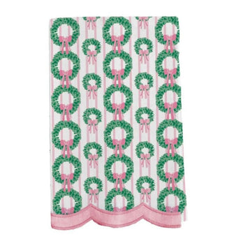 Rosy Wreaths Tea Towel