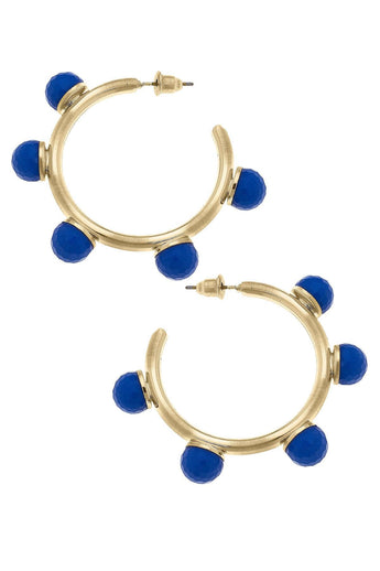 Allison Beaded Hoop | Blue