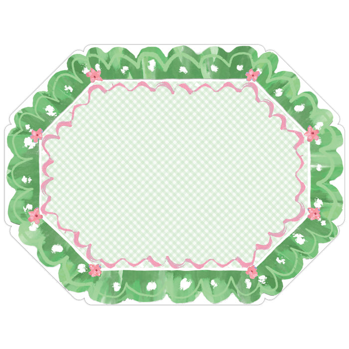 Posh Placemats | Green Ribbon Border