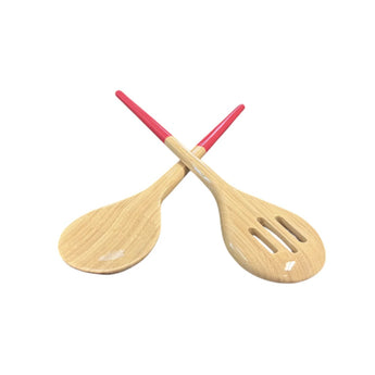 Refined Bamboo Salad Servers | Fuchsia