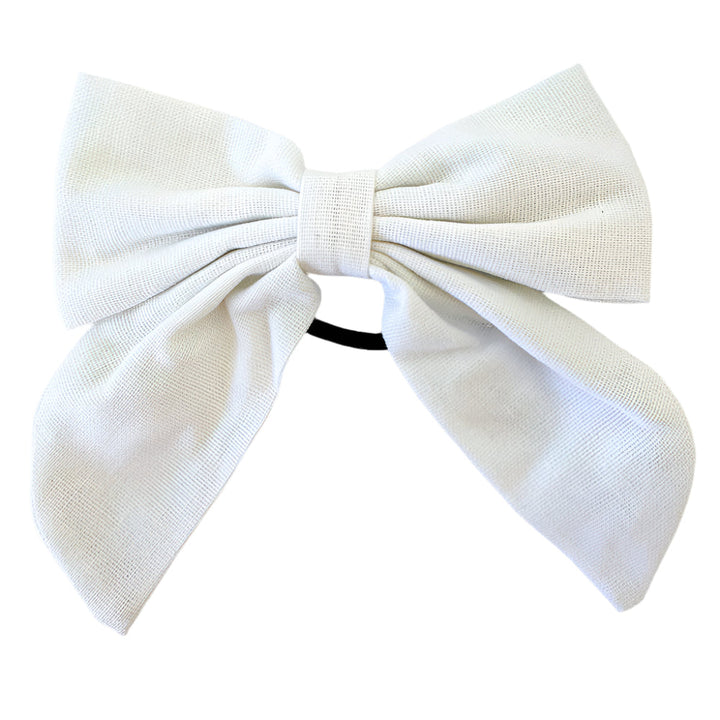 Beau Bottles Linen Bow | White