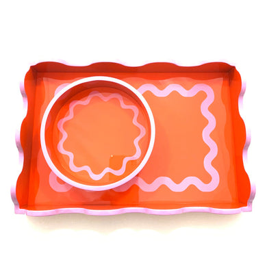 Wavy Tray • Orange + Lavendar
