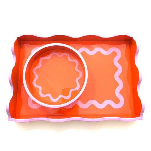 Wavy Tray • Orange + Lavendar