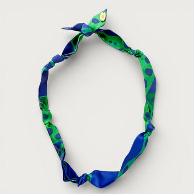 Scarf Necklace • Blue and Green Leopard