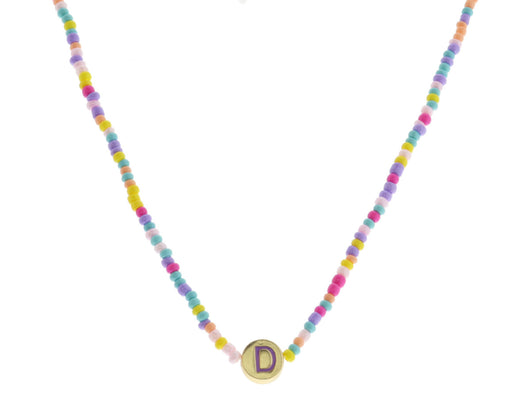 Kids Initially Colored Necklace