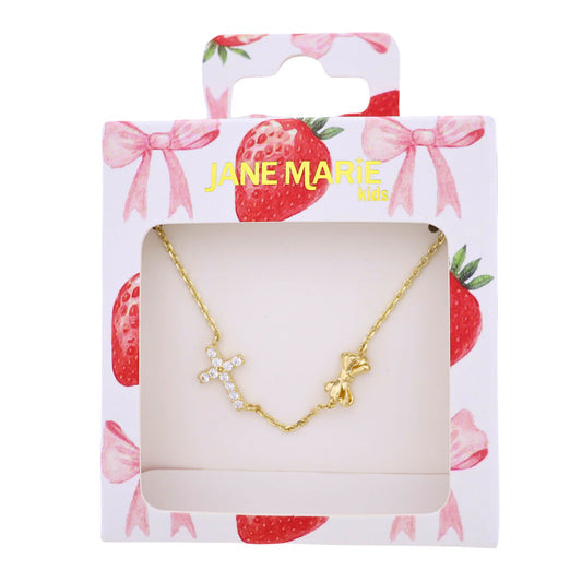 Cross + Bow Necklace