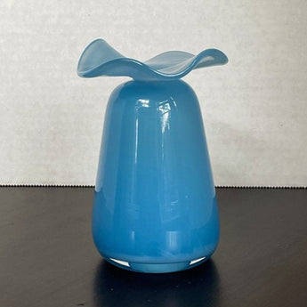 Ruffle Bud Vase | Teal Blue