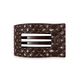 Medium Flat Rectangle Hair Clip | Truly Taupe Quilted