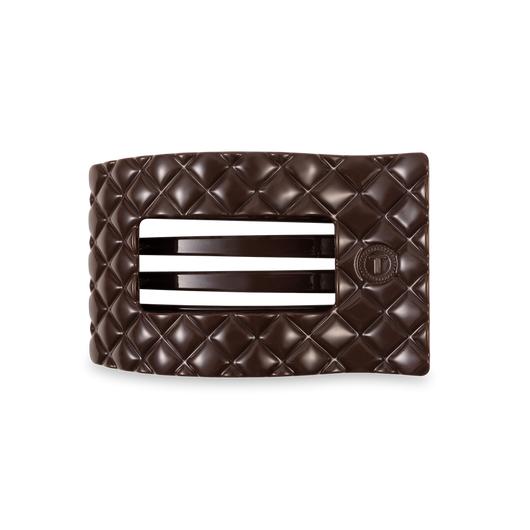 Medium Flat Rectangle Hair Clip | Truly Taupe Quilted