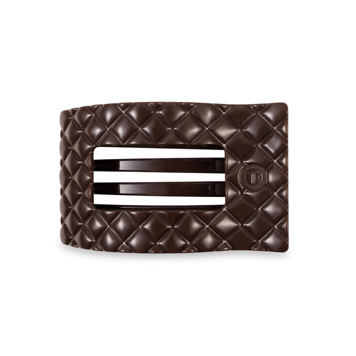 Medium Flat Rectangle Hair Clip | Truly Taupe Quilted