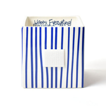 Medium Nesting Cube | Indigo Skinny Stripe