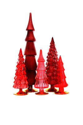 Medium Glass Trees | Red