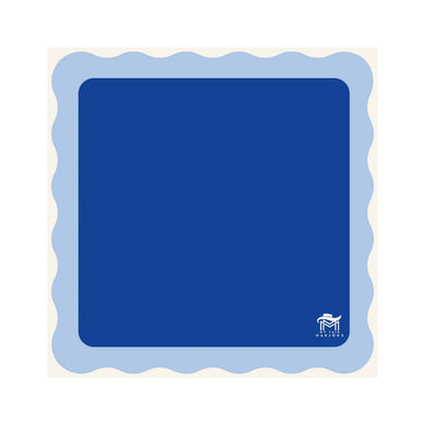 Scalloped Mahjong Mat | Navy