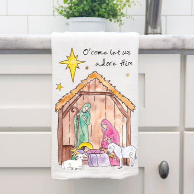 Christmas Nativity Tea Towel