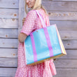 Colorblock Vinyl Tote