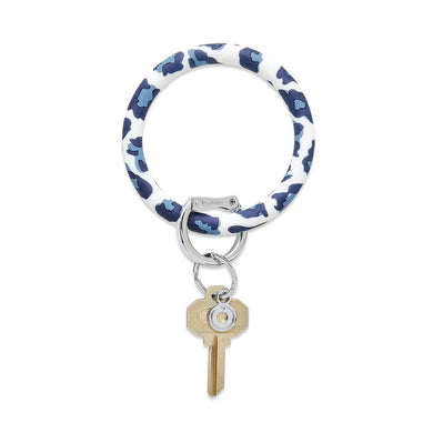 Silicone Big O Keyring | Navy Leopard