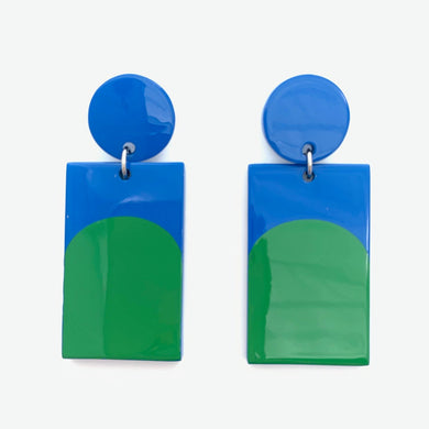 Arch Earrings • Royal Blue + Green